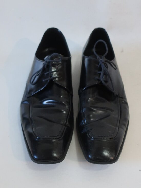 Mens Prada Black Leather Square Toe Oxford Lace Up Shoes 11 main image 6
